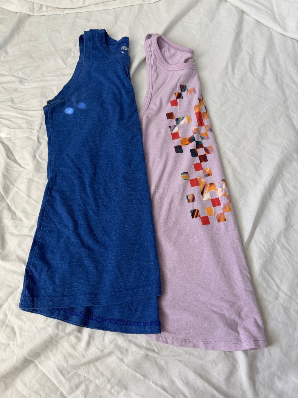 Reebok Women’s Razorback Tank Tops - Blue & Light Purple